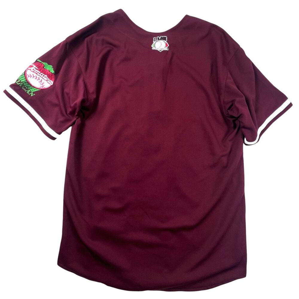 Tomateros De Culiacan Jersey Mens M Burgundy LMB Mexico Baseball New Era Sewn - Picture 4 of 14